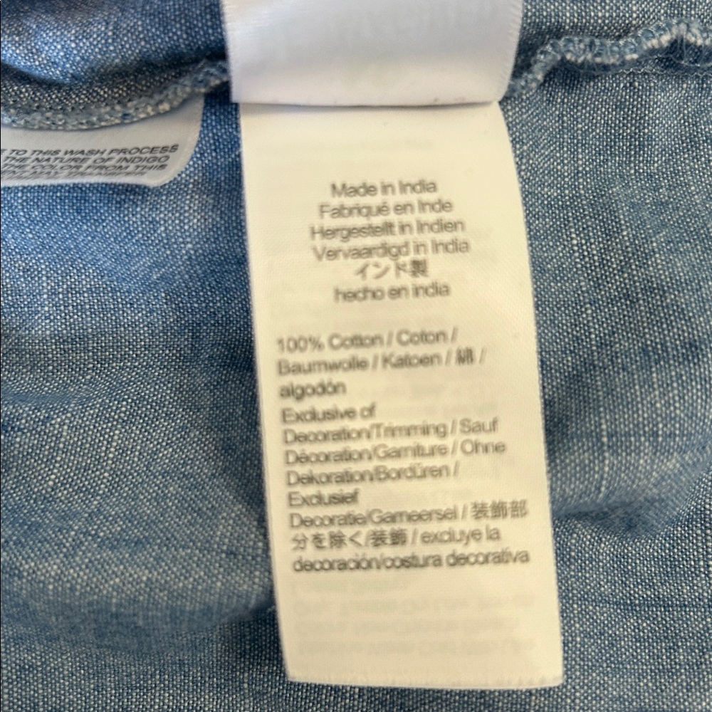 J. Crew Factory Chambray Smocked Casual Dress - Picture 7 of 7